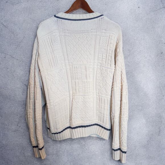 Vintage 90s Colours by Alexander Julian Cream 100% Cotton Knit Sweater Large - Picture 3 of 6